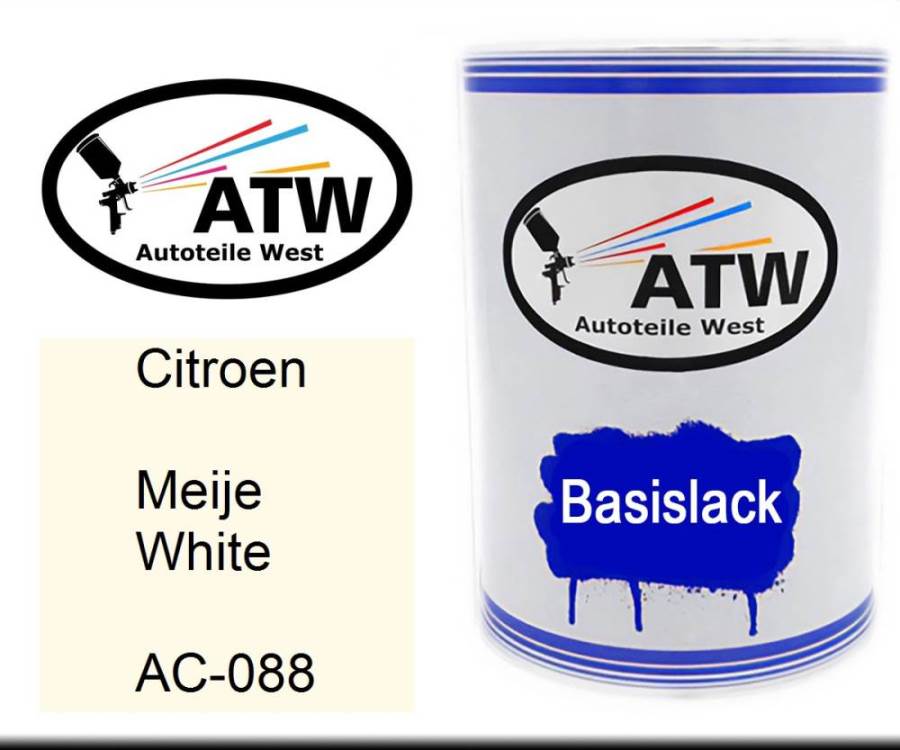 Citroen, Meije White, AC-088: 500ml Lackdose, von ATW Autoteile West.